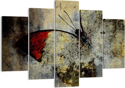 Produktbild von Bild auf Leinwand - Leinwandbild - Schmetterling Abstraktion - 150x100cm - Wand Bild - Wanddeko - Leinwanddruck - Bilder - Kunstdruck - Wanddekoration - Leinwand bilder - Wandkunst - EA150x100-3678