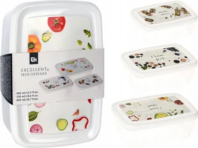 Produktbild von Excellent Houseware Küchenbehälter Set 3 Stück BPA-frei Lunchbox