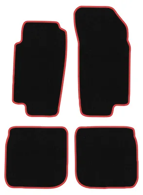 Productafbeelding van Velours automatten voor Ford Scorpio MK2 1994-1998 (stationwagen/sedan) – 4-delig, zwart/rood, op maat – Wielganizator CARLUX