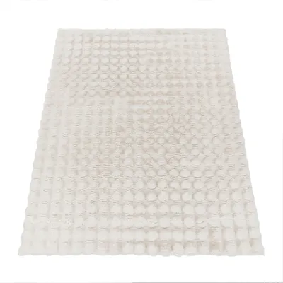 Produktbild von Paco Home Teppich Wohnzimmer Schlafzimmer Hochflor 3D Effekt Modern Rautenmuster Weich 120x160 cm