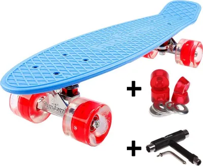 Produktbild von Farbe Blau -  FunTomia® Mini-Board mit LED Rollen inkl. T-Tool 1876F