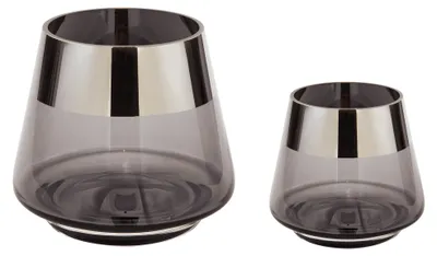 Produktbild von JONA - 2er Set Teelichthalter aus Glas in Grau/Silber - Windlichter, KI-generiertes Bild