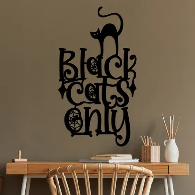 Produktbild von Wallity, Cat 8, Nachbildungatives Wandaccessoire aus Metall, Schwarz, 100 % METALL, 34 x 60 cm