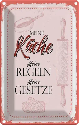 Produktbild von vianmo Blechschild 30x20 cm Meine Küche Regeln Spruch Zitat
