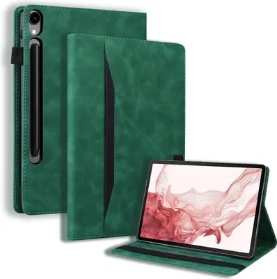Produktbild von Mobigear Folio  Samsung Galaxy Tab S10 FE Plus Hülle Klapphülle - Grün