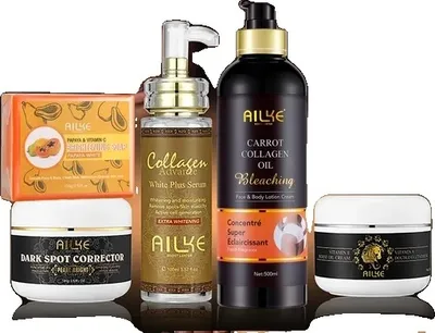 Produktbild von Kollagen Aufhellungs-Set, Feuchtigkeitscreme, Hydratation, 5 in 1 Set
