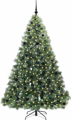 Image de vidaXL Arbre de Noël artificiel avec 300 LEDs Vert 210 cm PE et PVC