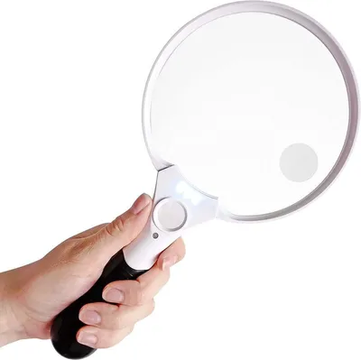 Produktbild von Safe Age® Lupe mit Beleuchtung – 3 x LED – 2x 4x 25x – Leselupe für Senioren - Lupenlampe mit LED-Beleuchtung - Vergrößerungsglas für Erwachsene