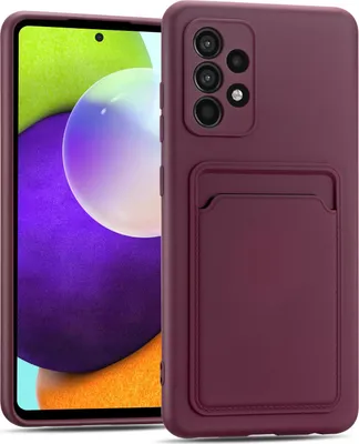 Zdjęcie produktu dla Etui na telefon komórkowy Samsung Galaxy A53 5G silikonowe etui ochronne z kieszenią na kartę Slim Wallet Case, Raspberry
