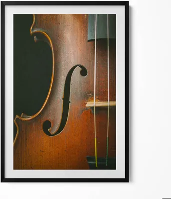 Produktbild von Geigeninstrument– Wandbild mit Rahmen – Gerahmtes Bild – Wanddekoration – 70x100 cm – Schwarz Rahmen