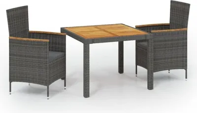 Obrázok produktu pre vidaXL Záhradný nábytok Poly Rattan 9-TLG. Sivá sedacia skupina s vankúšmi