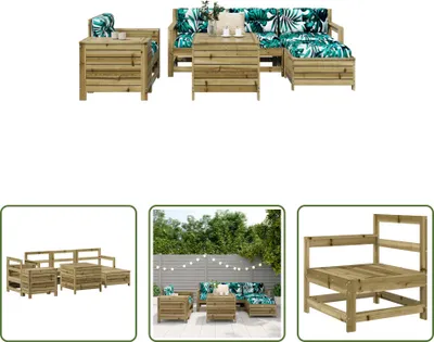 Produktbild von The Living Store 7-tlg. Garten-Sofagarnitur Kiefernholz Imprägniert