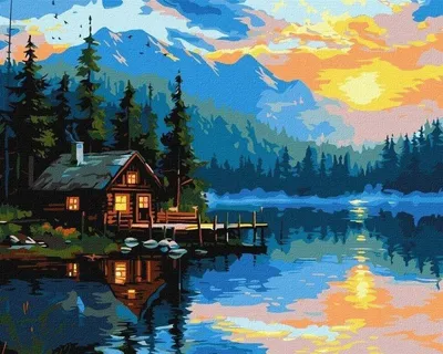 Zdjęcie produktu dla Malowanie po numerach Zachód słońca nad morzem 40x50 cm