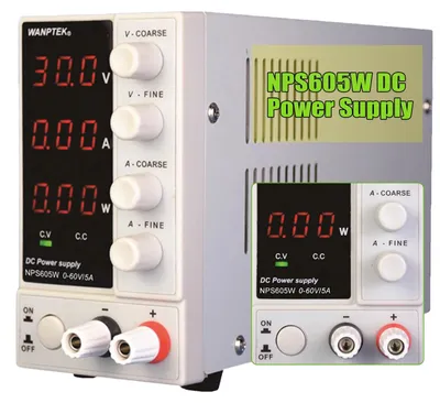 Obrázek produktu pro Napájecí zdroj stejnosměrného proudu, výstupní napětí 0–60 V, výstupní proud 0–5 A, výstupní výkon 300 W, vstupní napětí 220 V, rozměry 23 × 7 × 13 cm