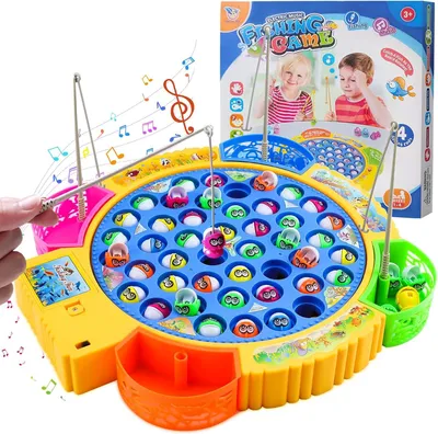 Productafbeelding van Muzikaal visspel 3-6 jaar, 45 vissen, 4 hengels, interactief speelgoed voor kinderen