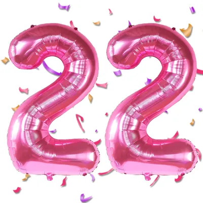 Productafbeelding van Roze Folienballon Cijfer 22 - 40 Inch - Verjaardagsdecoratie