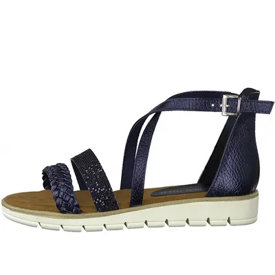 Produktbild von Marco Tozzi  Damenschuhe Riemchensandaletten Sandalette Blau Freizeit, Schuhgröße:39 EU