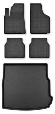 Productafbeelding van Rubberen automatten + kofferbakmat voor Mercedes-Benz Klasa C W206 vanaf 2021 (sedan) – 5-delig, zwart, op maat – Wielganizator Semi-Universal