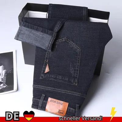 Produktbild von Männer Mode Gerade Jeans 2025 Stretch Slim Fit Hosen Bequeme Weiche Business