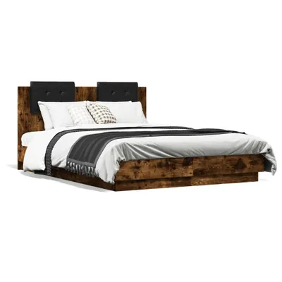 Immagine prodotto di vidaXL Giroletto con testiera in rovere fumé 120x190 cm Materiale a base di legno