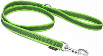Produktbild von Mystique® Gummierte Leine 20mm mit Handschlaufe Standard Karabiner neon grün 1,2m