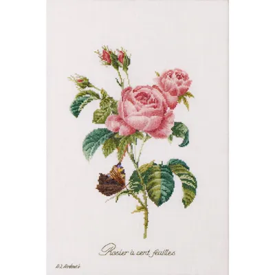 Immagine prodotto di Thea Gouverneur kit punto croce "Rose Redouté Evenweave", 26x38cm