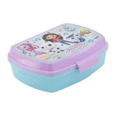 Produktbild von Brotdose für Kinder Gabby`s Dollhouse Lunchbox in Lila-Blau Frühstücksbox 400 ml