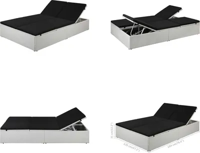 Produktbild von vidaXL Sonnenliege mit Auflage Poly Rattan Schwarz - Sonnenliege - Sonnenliegen - Rattanliege - Rattanliegen
