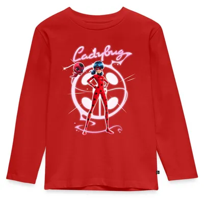 Produktbild von Spreadshirt Miraculous Ladybug Mit Tikki Kinder Premium Langarmshirt, 98/104 (2 Jahre), Rot
