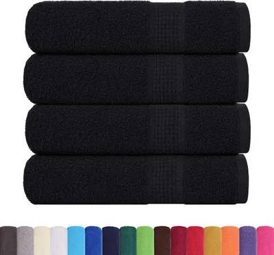 Obrázok produktu pre vidaXL Osušky FROGN, 4 ks, čierne, 70 x 140 cm, 360 g/m²