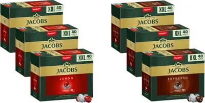 Produktbild von JACOBS Lungo 6 + Espresso 10 Nespresso®* kompatibel - je 120 Kapseln XXL-Pack