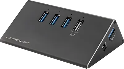 Obrázok produktu pre LC-Power LC-HUB-ALU-2B-4 Rozbočovač USB 3.2 Gen 1 (3.1 Gen 1) typ A 5000 Mbit/s čierny