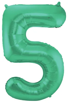 Produktbild von XL Folienballon Zahl 5 matt grün