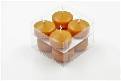Produktbild von Schwimmkerzen 30x50 mm Safran Schwimmlichter Dekolichter Tischdeko Wenzel Kerze 8er Box