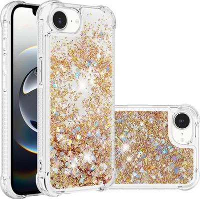 Produktbild von iPhone 16e / 17e Hülle - Coverup Liquid Glitzer Back Cover - Gold