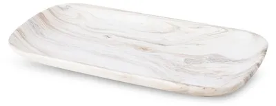 Zdjęcie produktu dla Patera dekoracyjna ASLI biała/beżowa 30x16x3 cm