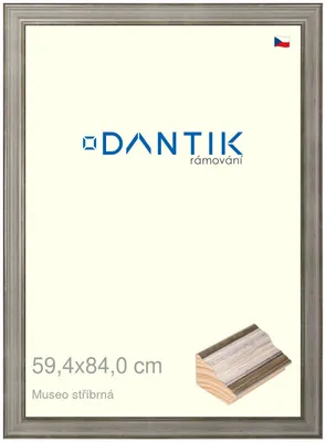 Obrázok produktu pre Rám DANTIK 59,4x84 | Museo strieborný (Plexi Clear)