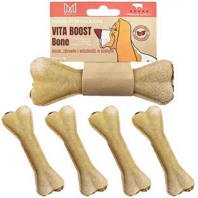 Produktbild von Set mit 5 Kauknochen mit Pansen- und Multivitaminpräparaten für Hunde Mersjo 13,5 cm - Vitalität