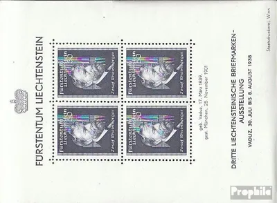 Produktbild von Briefmarken Liechtenstein 1938 Mi Block3 (kompl.Ausg.) mit Falz Briefmarkenausstellung