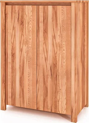 Produktbild von Kommode Tinci aus Kernbuche massiv 80x45x112 mit 2 Türen und Holzbeinen