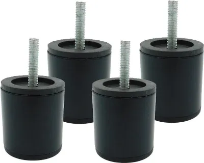 Zdjęcie produktu dla Nóżki meblowe wykonane z czarnej stali, średnica 50 x 55 mm, cylinder, śruba M8, długość 30 mm