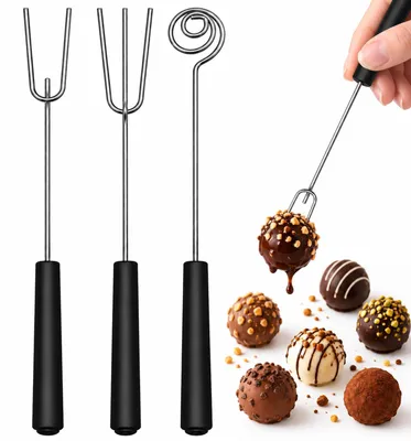 3er-Set Schokoladengabeln aus Edelstahl, Fonduegabeln