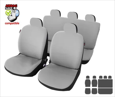 Produktbild von SB622 - Sitzbezug Set, für Fahrzeuge mit oder ohne Seitenairbag, Schwarz, Grau