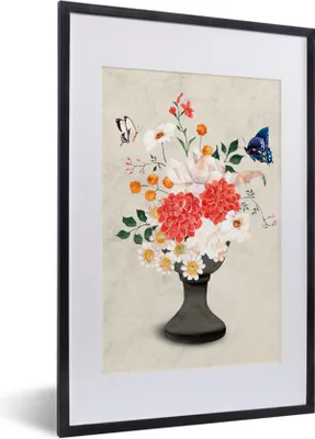 Produktbild von MuchoWow® Gerahmtes Poster Stillleben - Aquarelle 40x60 cm - Poster mit Schwarzem Bilderrahmen Wandposter Rahmen Foto Bilder - Poster in Rahmen
