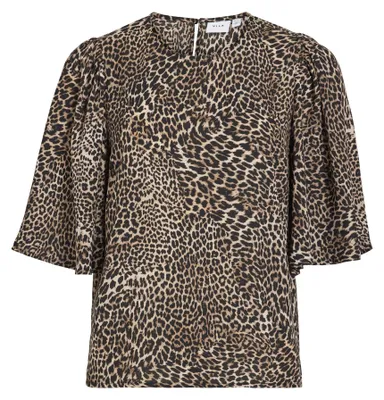 Produktbild von Vila Female Oberteil mit kurzen Ärmeln Leoprint