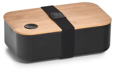 Produktbild von Zeller Lunchbox, Kunststoff/Bambus, 19,3x11,8x6,8 cm, 750 ml, schwarz/braun