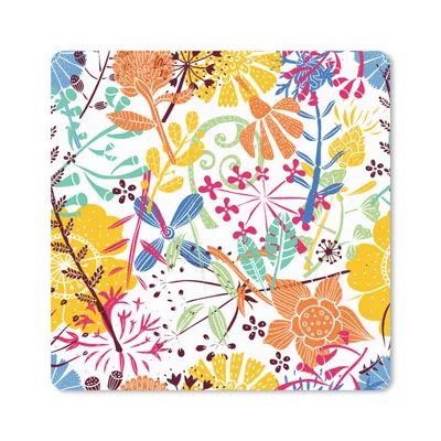 Produktbild von MuchoWow® Mauspad Mousepad Blumen - Pflanzen - Regenbogen - Muster 30x30 cm - Mousepads - Maus Mat - Pad - Mausunterlage - Gaming