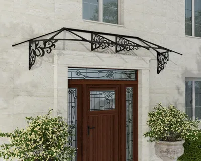 Immagine prodotto di Canopia Tettoia Lily 3,19 x 0,9 nero trasparente Tettoia ad arco Tettoia