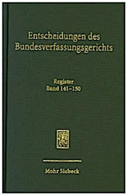 Produktbild von Entscheidungen des Bundesverfassungsgerichts (BVerfGE)