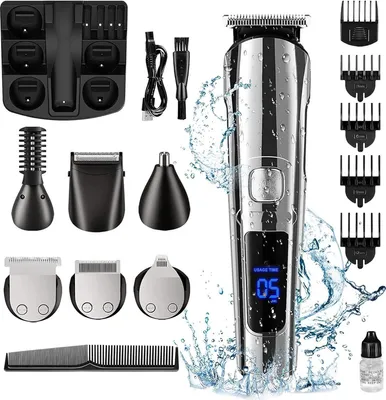 Produktbild von Haarschneider 6 in 1 Haarschneidemaschine Set, Profi Haarschneider Herren, für Gesicht, Körper, Schnurrbart, Nasenhaare, Elektrischer Rasierer